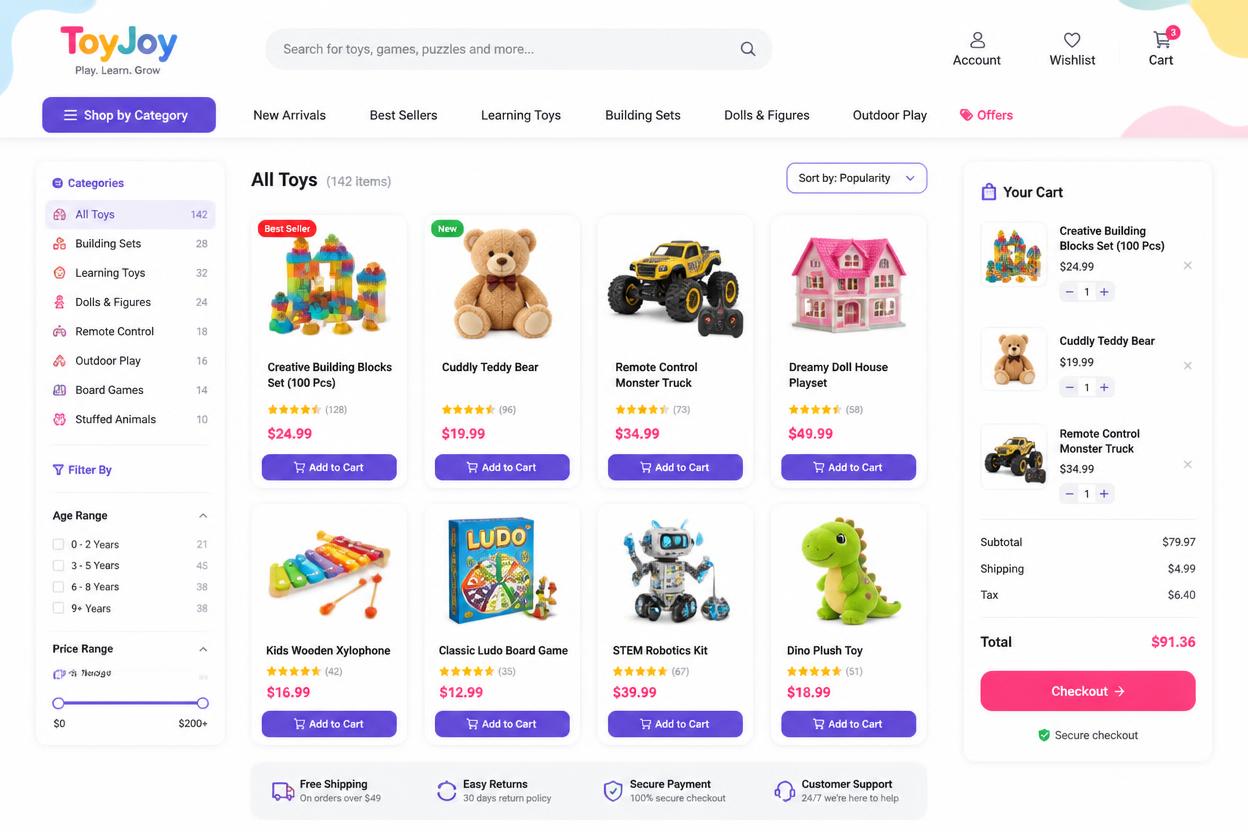 Portfolio — ToyJoy Shopify store